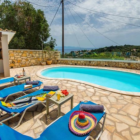 Loggos Seaview Cottage With Private Pool By Konnect Longós Exteriör bild