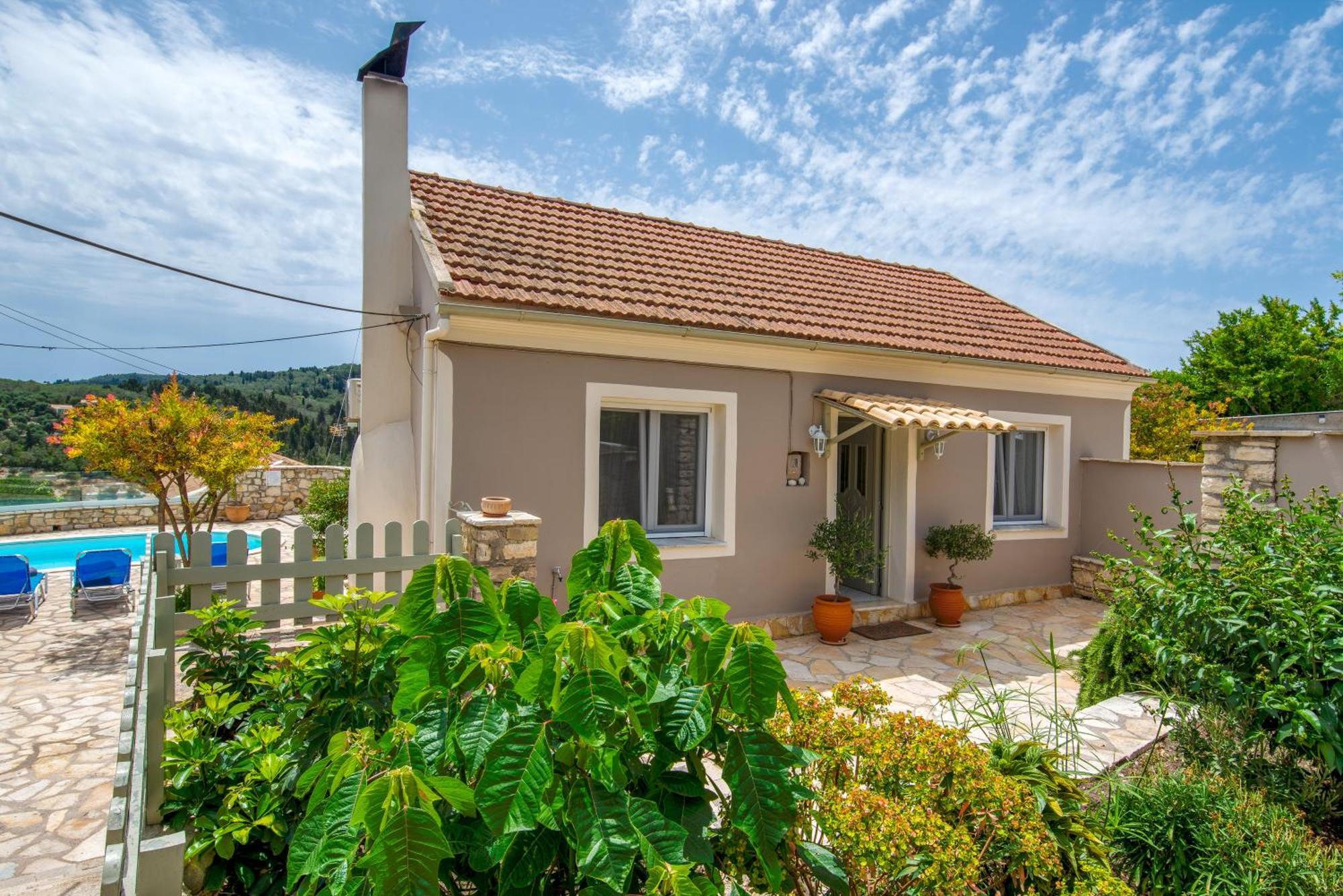 Loggos Seaview Cottage With Private Pool By Konnect Longós Exteriör bild